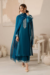 BATIK - 3PC LAWN EMBROIDERED SHIRT WITH CHIFFON PRINTED DUPATTA AND TROUSER - HZG2077